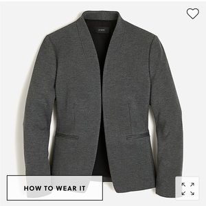 J. Crew 365 going out collarless blazer in gray, size 4